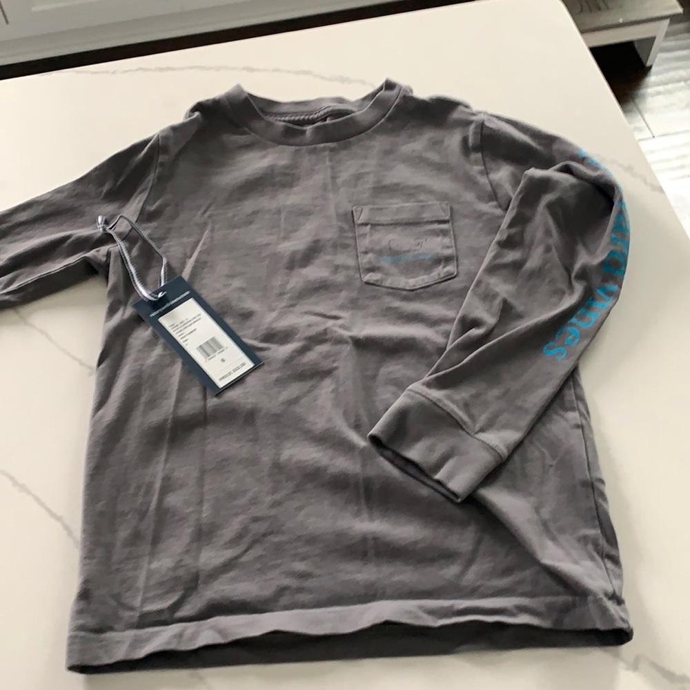Vineyard Vines boys size 6 LS Pocket Tee